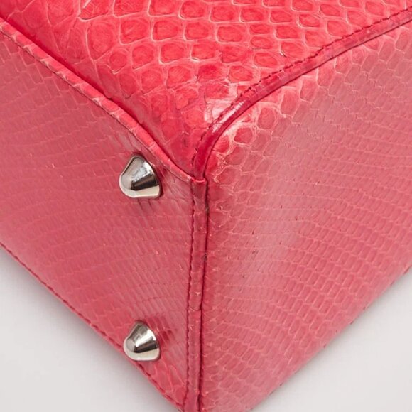 Christian Dior Pink Python Large Lady Dior Bag - Picture 4 of 5
